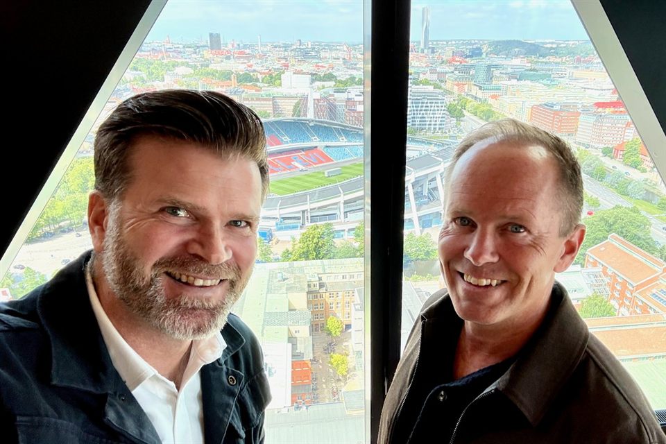 Selfie vid fönstret under AI Bootcamp